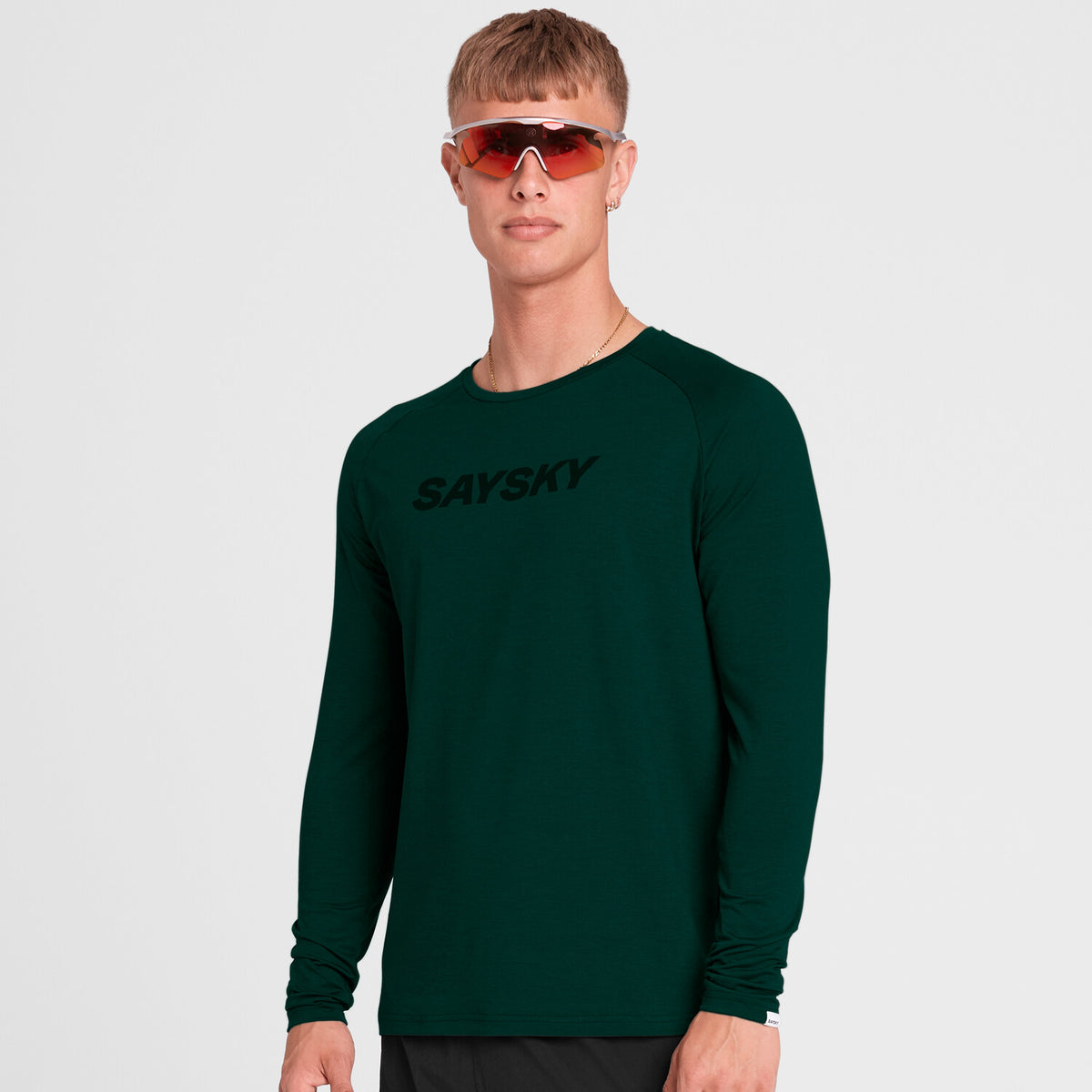 Saysky Logo Pace Long Sleeve Grøn 3010 OMRLS21C3010