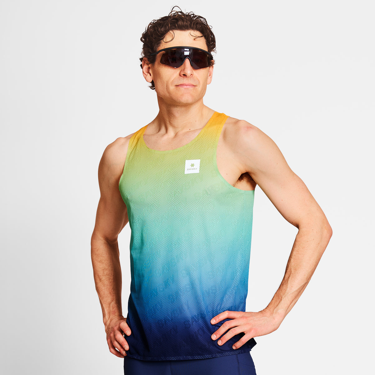 SAYSKY Drip Dye Flow Air Singlet SINGLETTER 1032 - BLUE AOP
