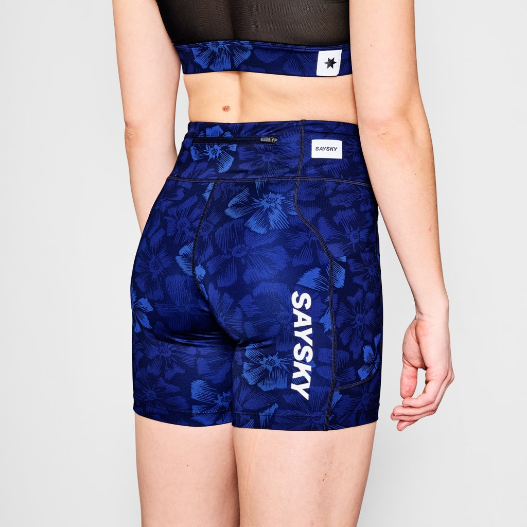 SAYSKY W Flower Combat+ Short Tights 7" TIGHTS 1029 - BLUE AOP