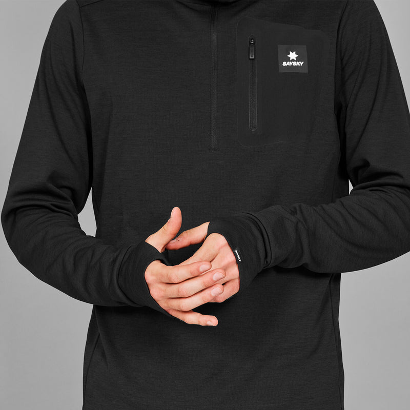 Saysky Pace Half Zip Hoodie Sort 9001 MMRHO01C9001