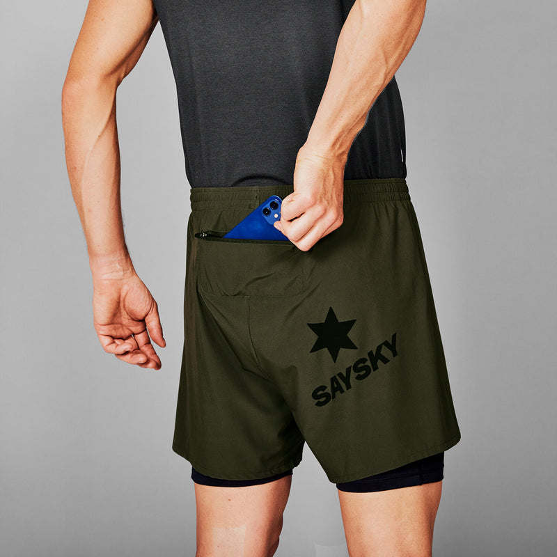 Saysky 2 in 1 Pace Shorts 5'' Grøn 301 XMRSH20C301