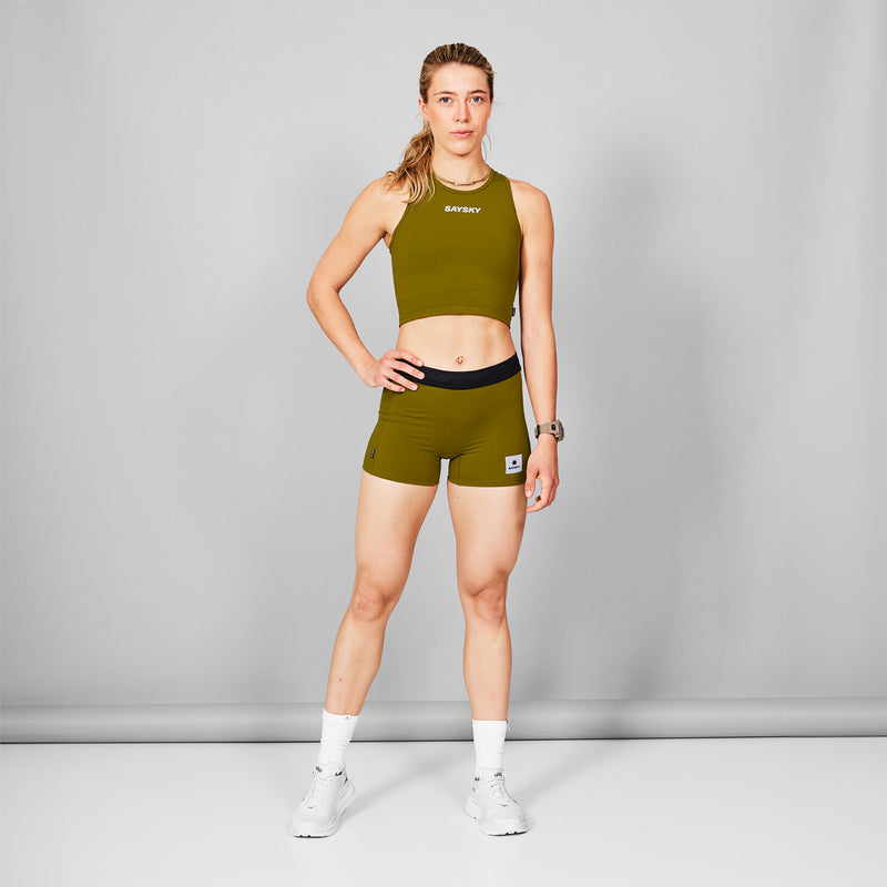 Saysky Flow Race Crop Top Grøn 310 MWRSB61C310