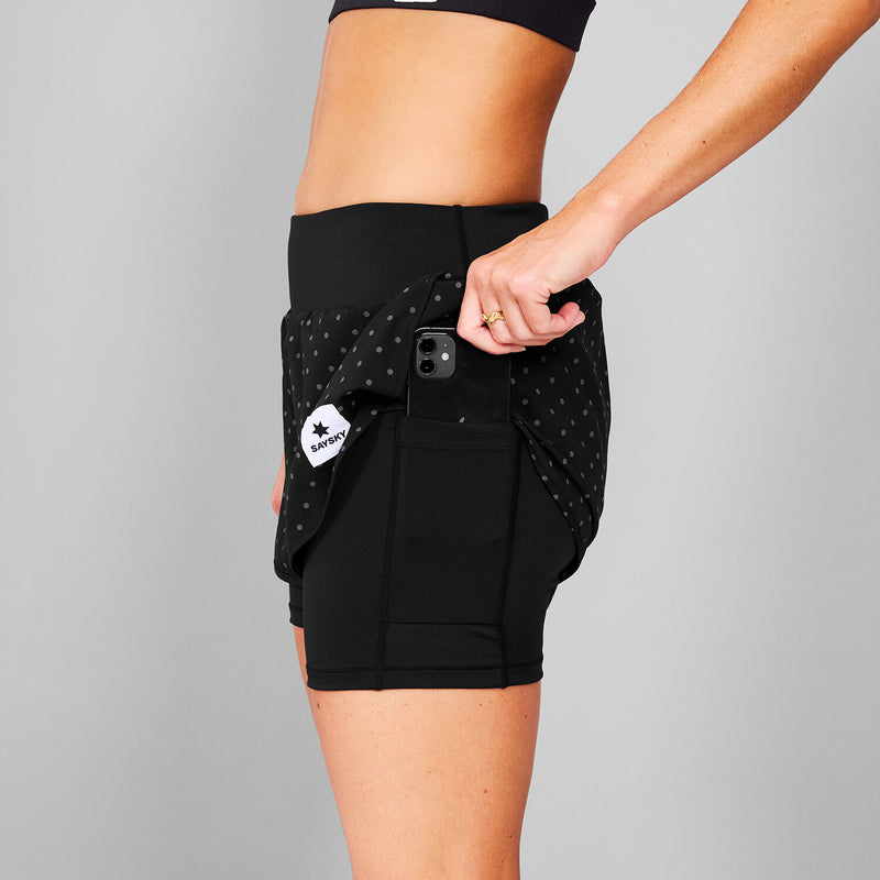 Saysky Reflective Polka 2 In 1 Pace Shorts 3" Sort Reflective Polka 1018 MWRSH01C1018