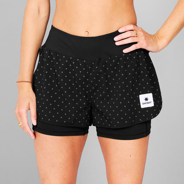 Saysky Reflective Polka 2 In 1 Pace Shorts 3" Sort Reflective Polka 1018 MWRSH01C1018