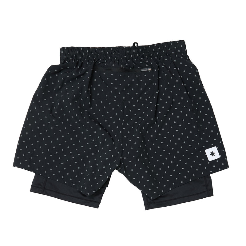Saysky Reflective Polka 2 In 1 Pace Shorts 5" Sort Reflective Polka 1018 MMRSH01C1018