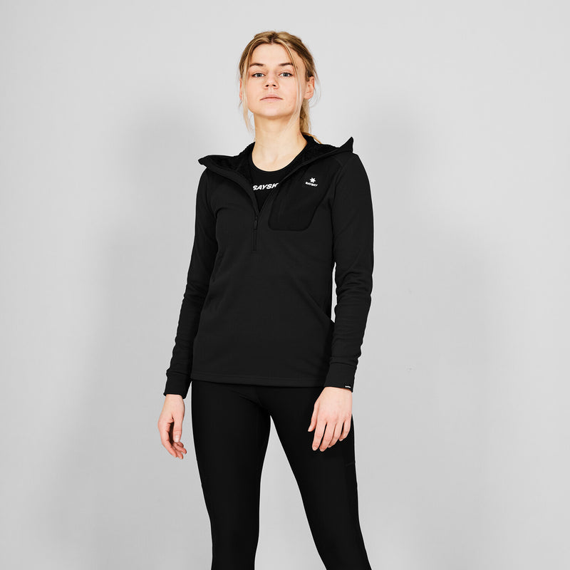 Saysky Combat Half Zip Fleece Hoodie Sort 901 NWRHO30C901