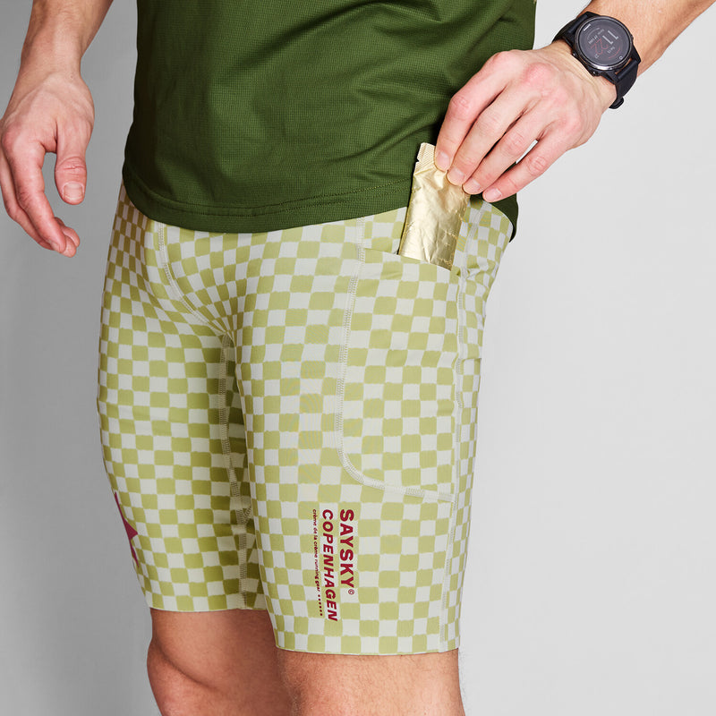 Saysky Checker Combat+ Short Tights 9" Grøn Checker 1034 NMRST31C1034