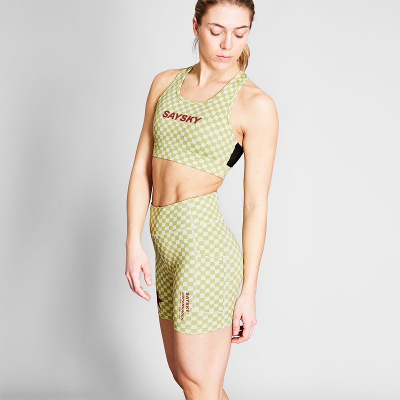 Saysky Checker Combat+ Short Tights 7" Grøn Checker 1034 NWRST30C1034