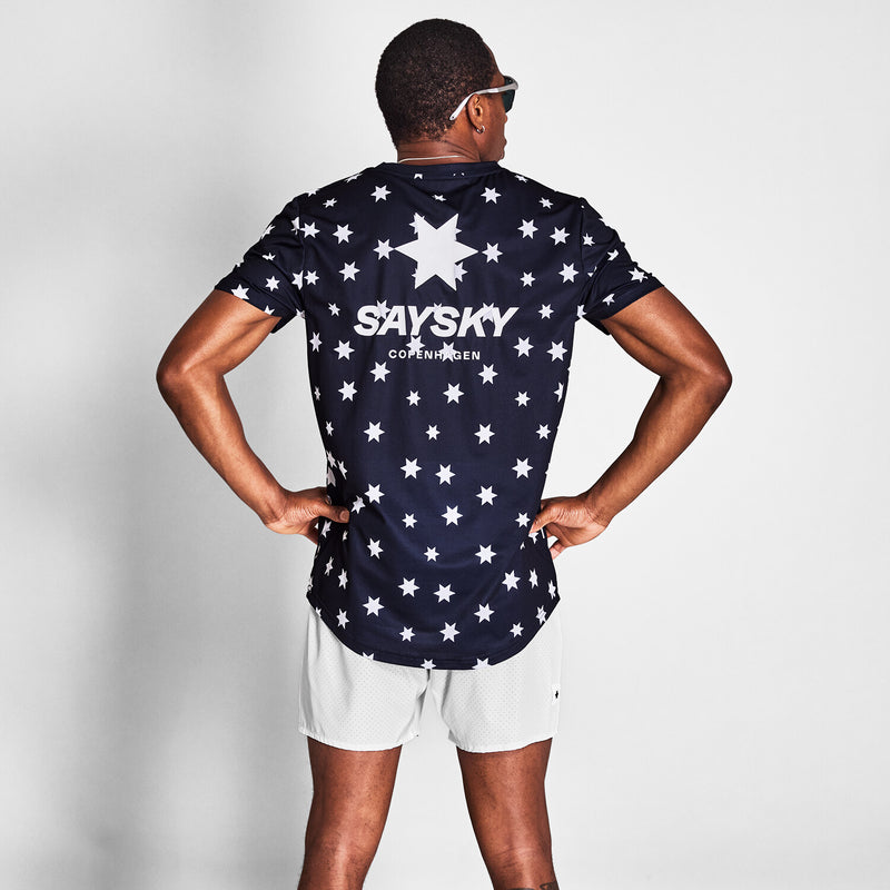 Saysky Star Combat T-Shirt Blå/Hvid Stars 1028 NMRSS31C1028