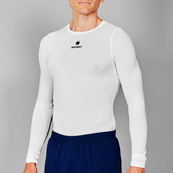 Saysky Mesh Base Layer Long Sleeve Hvid 101 XMRBL32C101