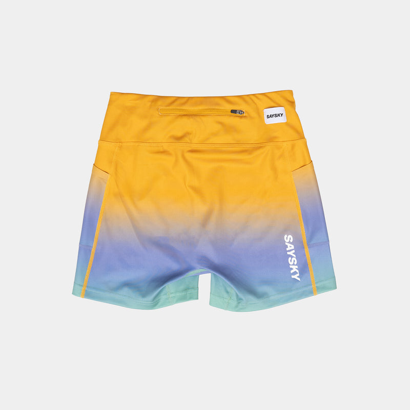 Saysky Drip Dye Combat+ Short Tights 4" Lilla/Grøn/Gul Drip Dye 1033 NWRST31C1033