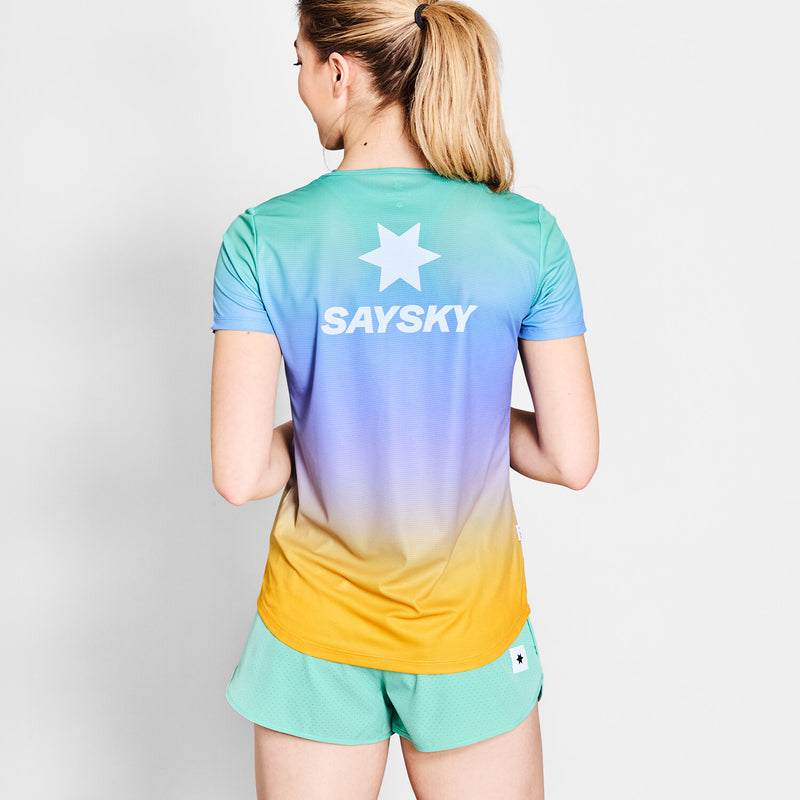 Saysky Drip Dye Flow T-Shirt Lilla/Grøn/Gul Drip Dye 1033 NWRSS60C1033