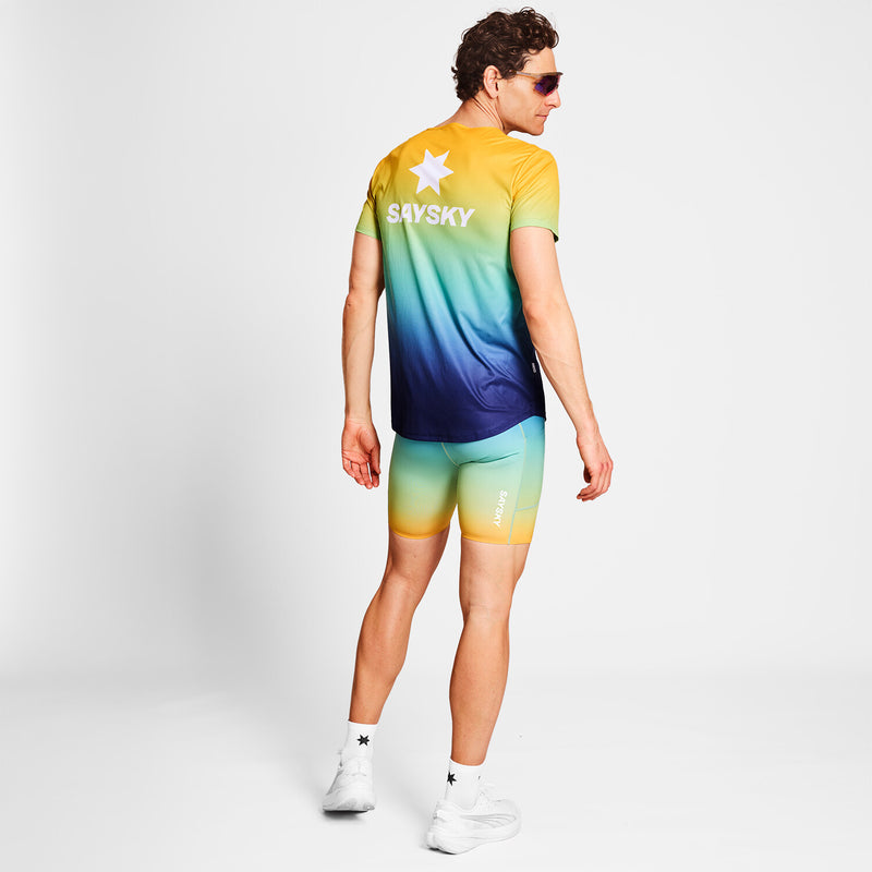 Saysky Drip Dye Flow T-Shirt Blå/Gul/Grøn Drip Dye 1032 NMRSS60C1032