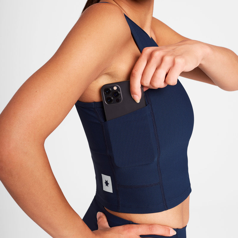 Saysky Combat Rib Crop Top Blå 201 OWRSB32C201