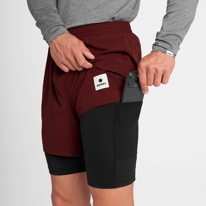 Saysky 2 in 1 Pace Shorts 5'' Rød 509 OMRSH20C509