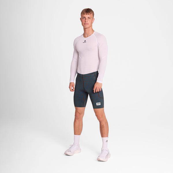 Saysky Houndstooth Combat+ Short Tights 9" Blå Houndstooth 1047 OMRST31C1047