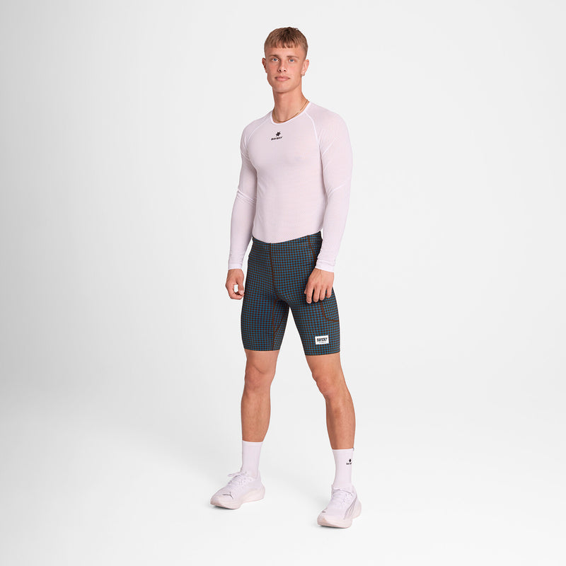 Saysky Houndstooth Combat+ Short Tights 9" Blå Houndstooth 1047 OMRST31C1047