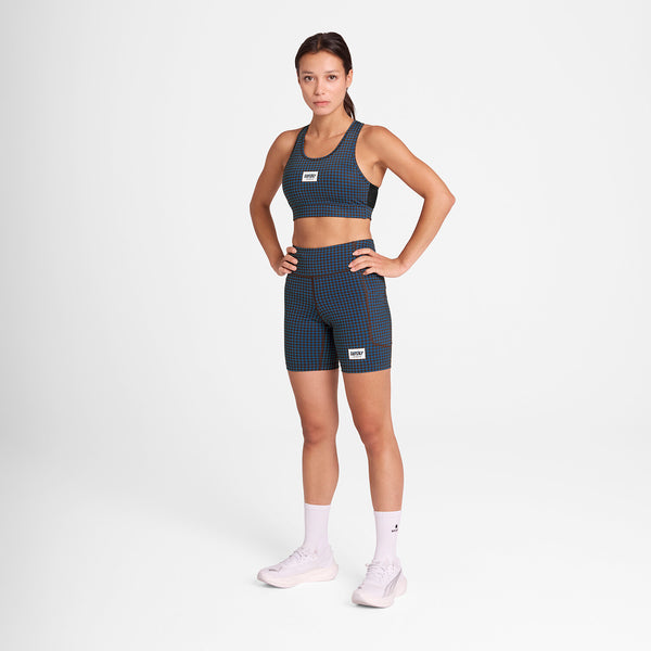 Saysky Houndstooth Combat Sports Bra Blå Houndstooth 1047 OWRSB30C1047