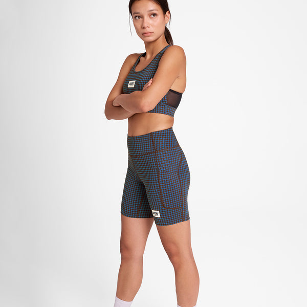 Saysky Houndstooth Combat+ Short Tights 7" Blå Houndstooth 1047 OWRST30C1047