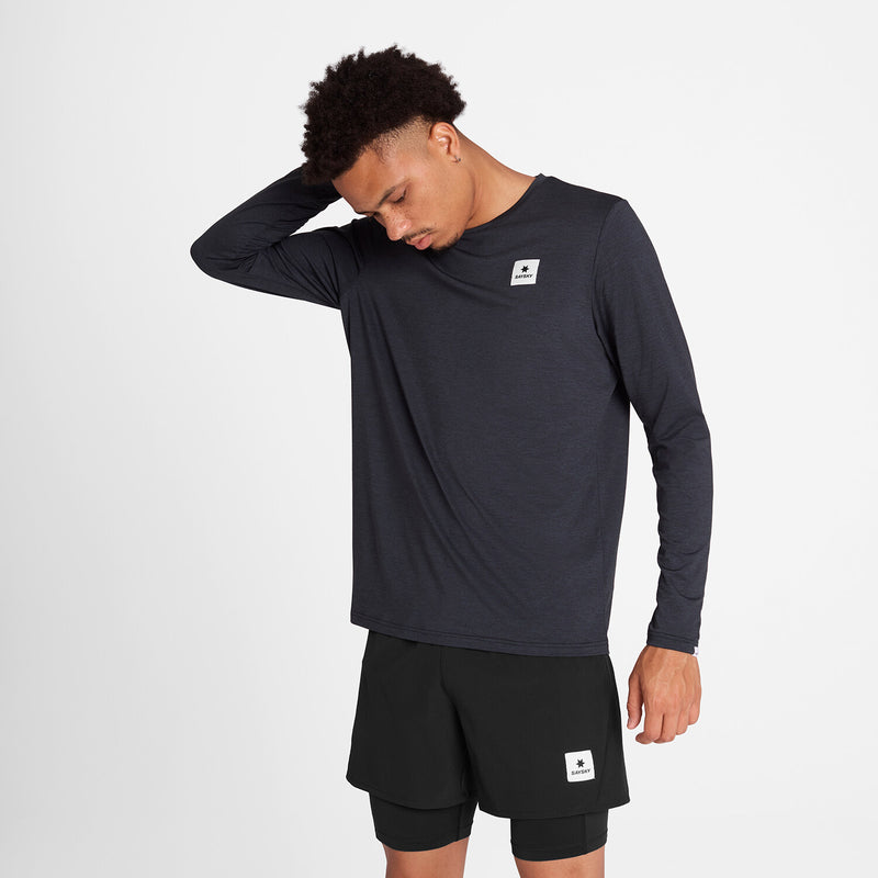 Saysky Reflective Logo Pace Long Sleeve Sort 9001 OMRLS20C9001