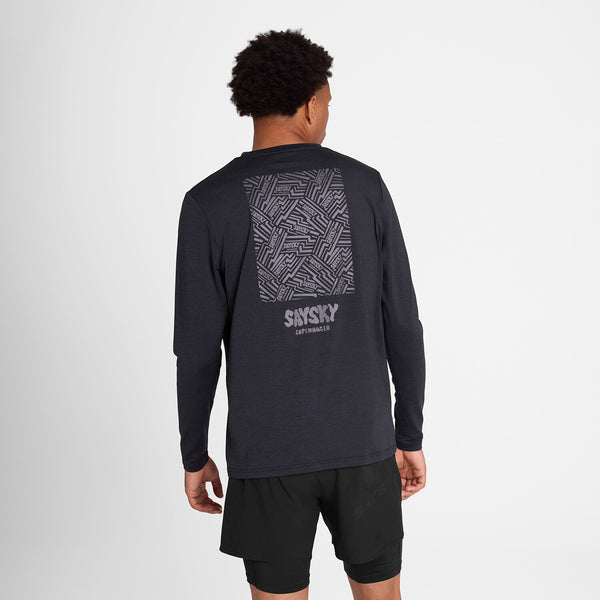 Saysky Reflective Logo Pace Long Sleeve Sort 9001 OMRLS20C9001