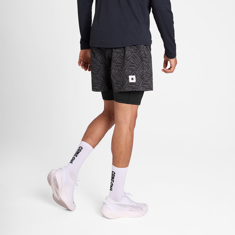 Saysky Reflective Pace 2 in 1 Shorts 5'' Sort Reflective Lightning 1050 OMRSH20C1050