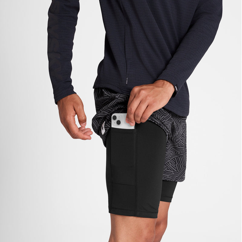 Saysky Reflective Pace 2 in 1 Shorts 5'' Sort Reflective Lightning 1050 OMRSH20C1050