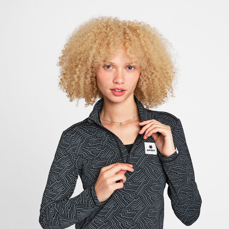 Saysky Reflective Pace 1/2 Zip Long Sleeve Sort Reflective Lightning 1050 OWRLS21C1050