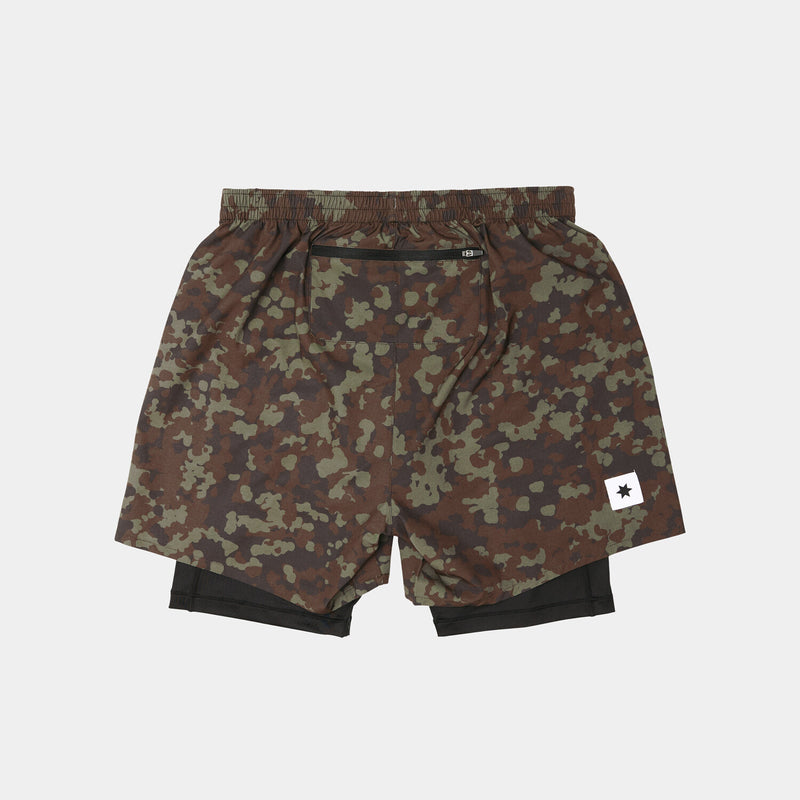 Saysky Camo Pace 2 in 1 Shorts 5'' Brun Camo 1048 OMRSH20C1048