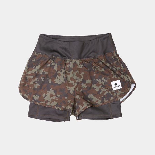 Saysky Camo Pace 2 in 1 Shorts 3" Brun Camo 1048 OWRSH23C1048