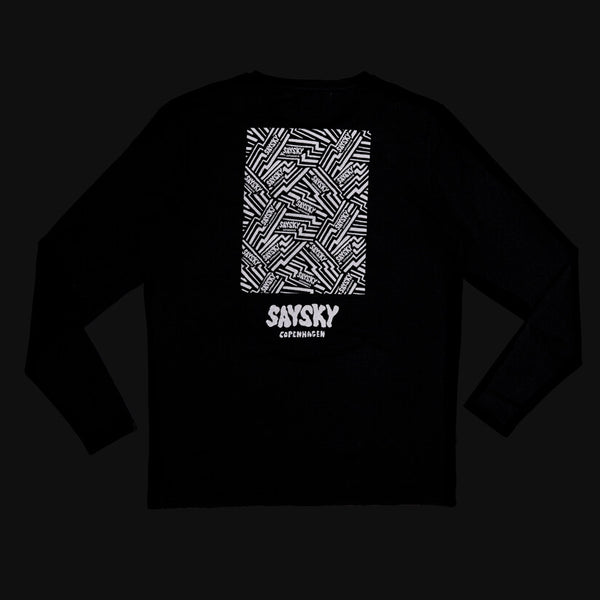 Saysky Reflective Logo Pace Long Sleeve Sort 9001 OMRLS20C9001