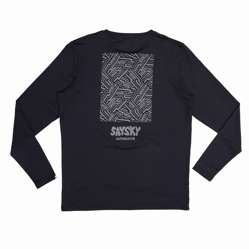 Saysky Reflective Logo Pace Long Sleeve Sort 9001 OMRLS20C9001