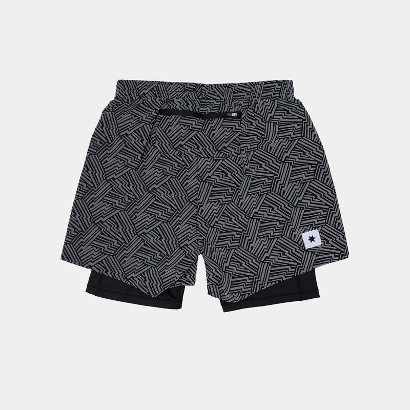 Saysky Reflective Pace 2 in 1 Shorts 5'' Sort Reflective Lightning 1050 OMRSH20C1050