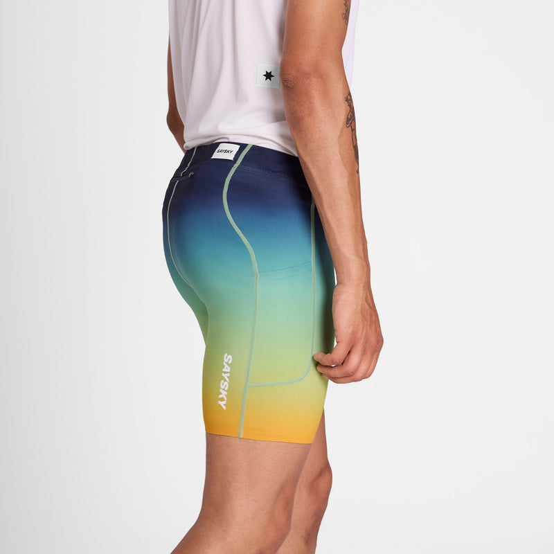 Saysky Drip Dye Combat+ Short Tights 7" Blå/Gul/Grøn Drip Dye 1032 NMRST33C1032