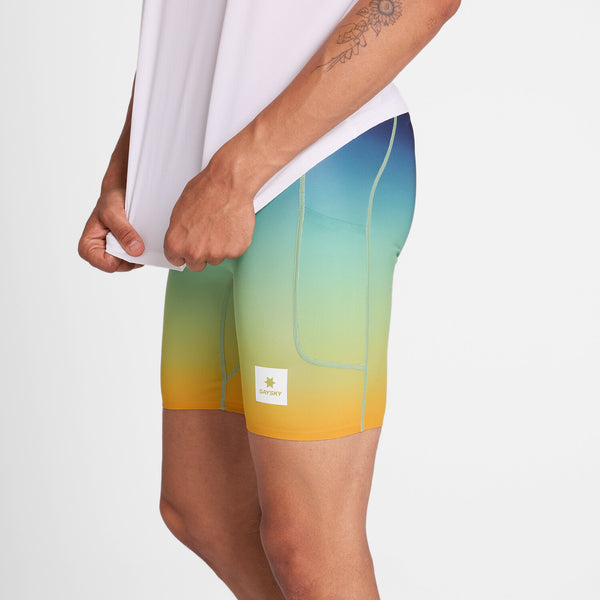 Saysky Drip Dye Combat+ Short Tights 7" Blå/Gul/Grøn Drip Dye 1032 NMRST33C1032