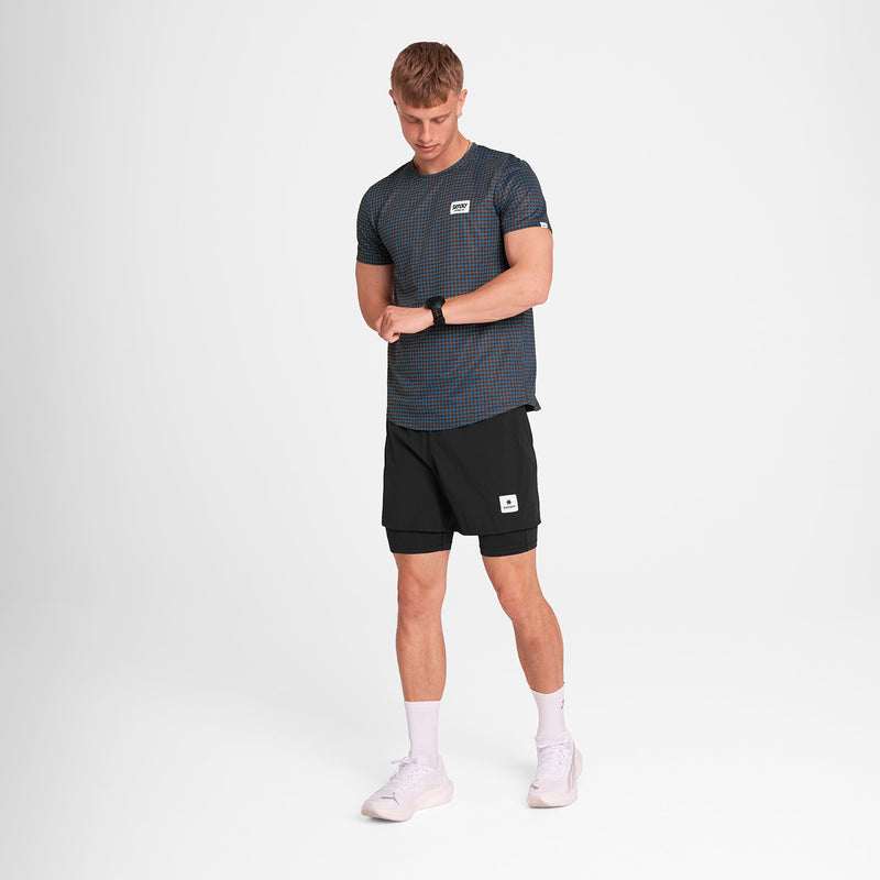 Saysky Houndstooth Combat T-Shirt Blå Houndstooth 1047 OMRSS31C1047