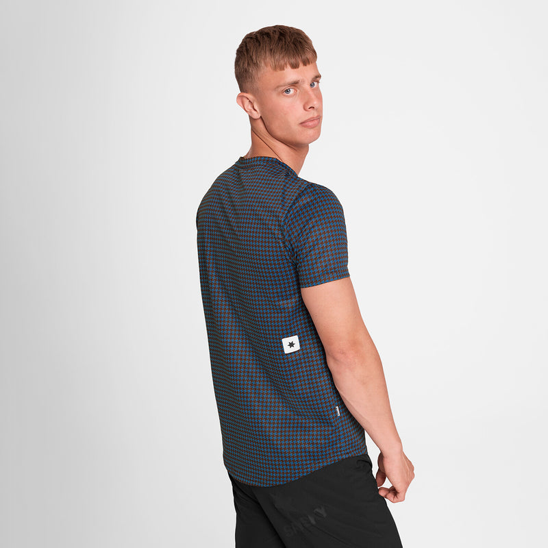 Saysky Houndstooth Combat T-Shirt Blå Houndstooth 1047 OMRSS31C1047