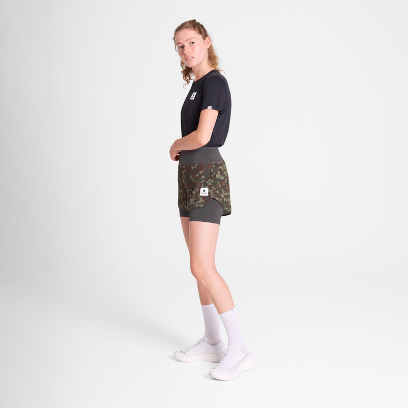 Saysky Camo Pace 2 in 1 Shorts 3" Brun Camo 1048 OWRSH23C1048