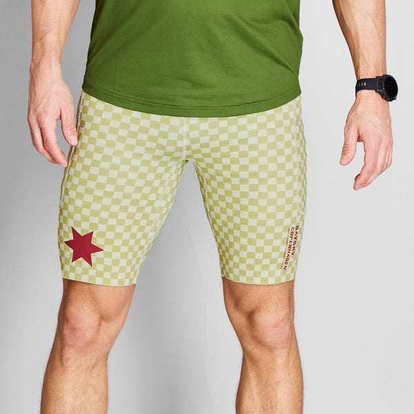 Saysky Checker Combat+ Short Tights 9" Grøn Checker 1034 NMRST31C1034