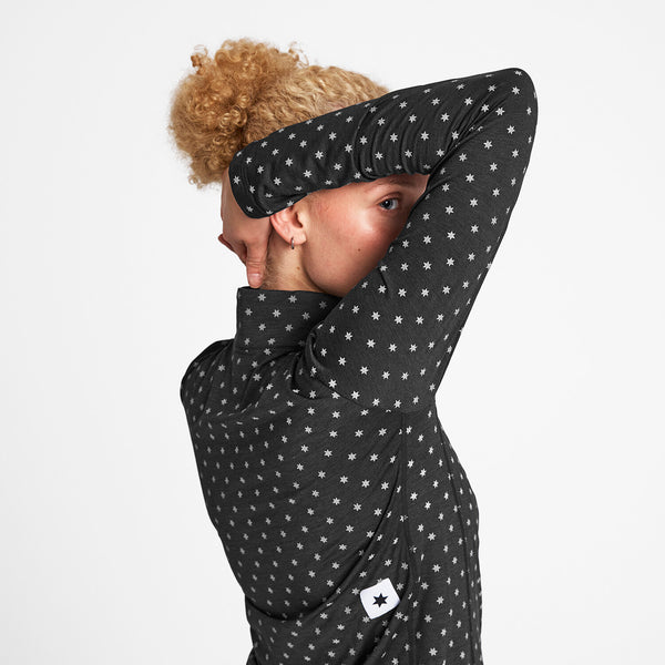 Saysky Reflective Pace Half Zip Long Sleeve Sort Reflective Polka 1018 NWRLS21C1018