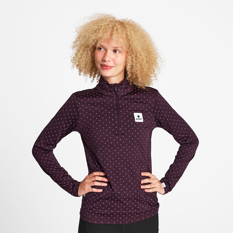 Saysky Reflective Pace Half Zip Long Sleeve Lilla 1022 NWRLS21C1022