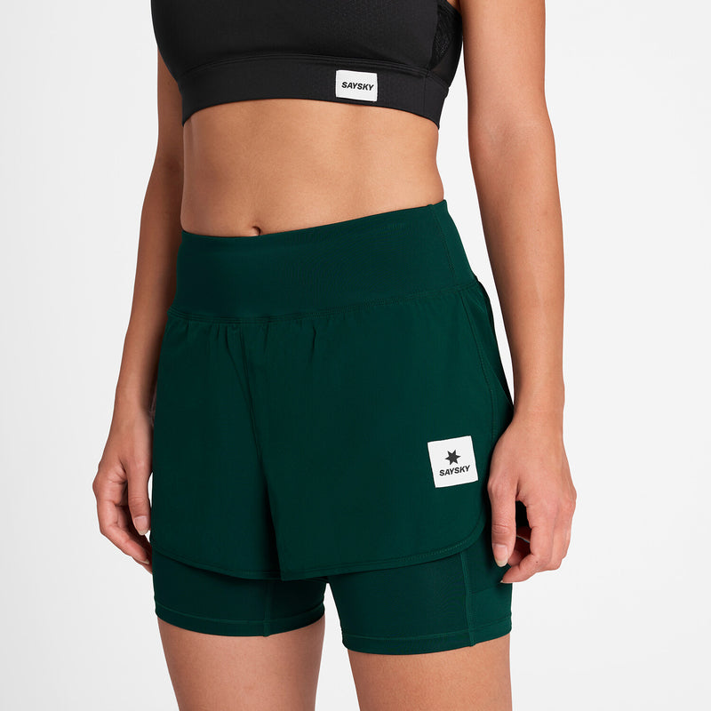 Saysky 2 in 1 Pace Shorts 3'' Grøn 317 OWRSH23C317