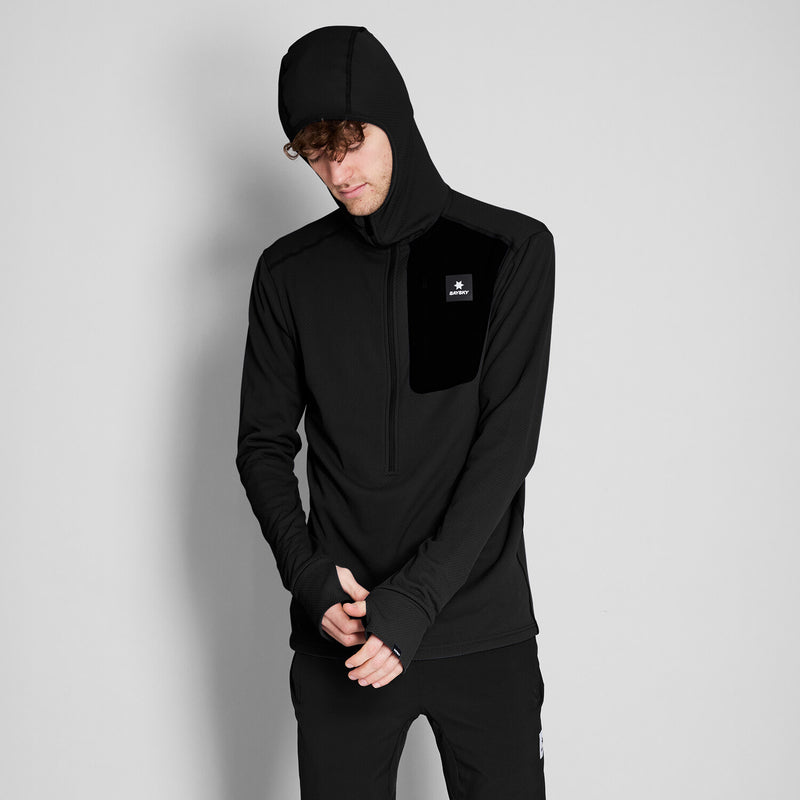 Saysky Combat Half Zip Fleece Hoodie Sort 901 NMRHO30C901