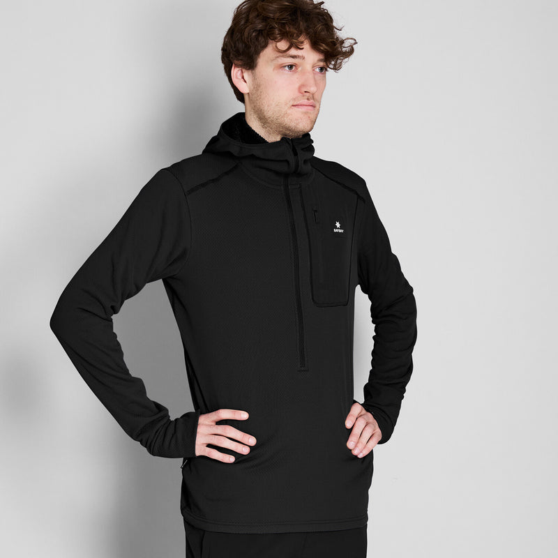 Saysky Combat Half Zip Fleece Hoodie Sort 901 NMRHO30C901