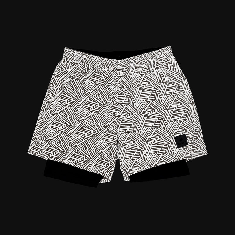 Saysky Reflective Pace 2 in 1 Shorts 5'' Sort Reflective Lightning 1050 OMRSH20C1050