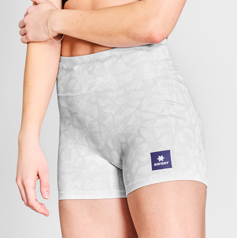 Saysky Flower Combat+ Short Tights 4" Hvid Flower 1030 NWRST31C1030