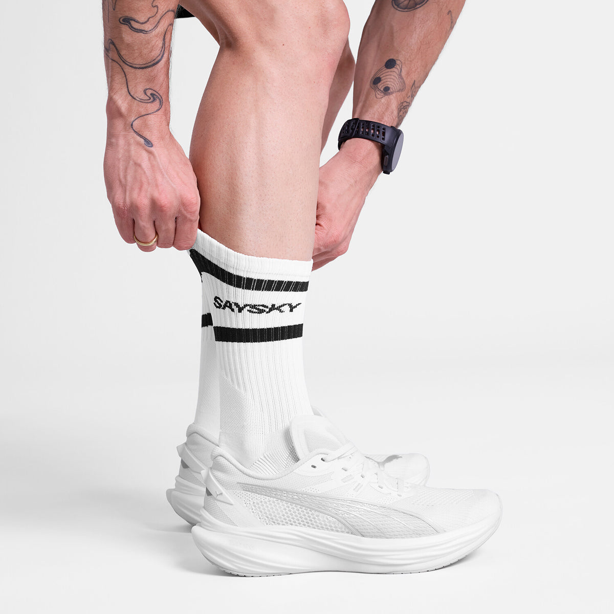 Saysky Pace High Socks Hvid 101 SA80012