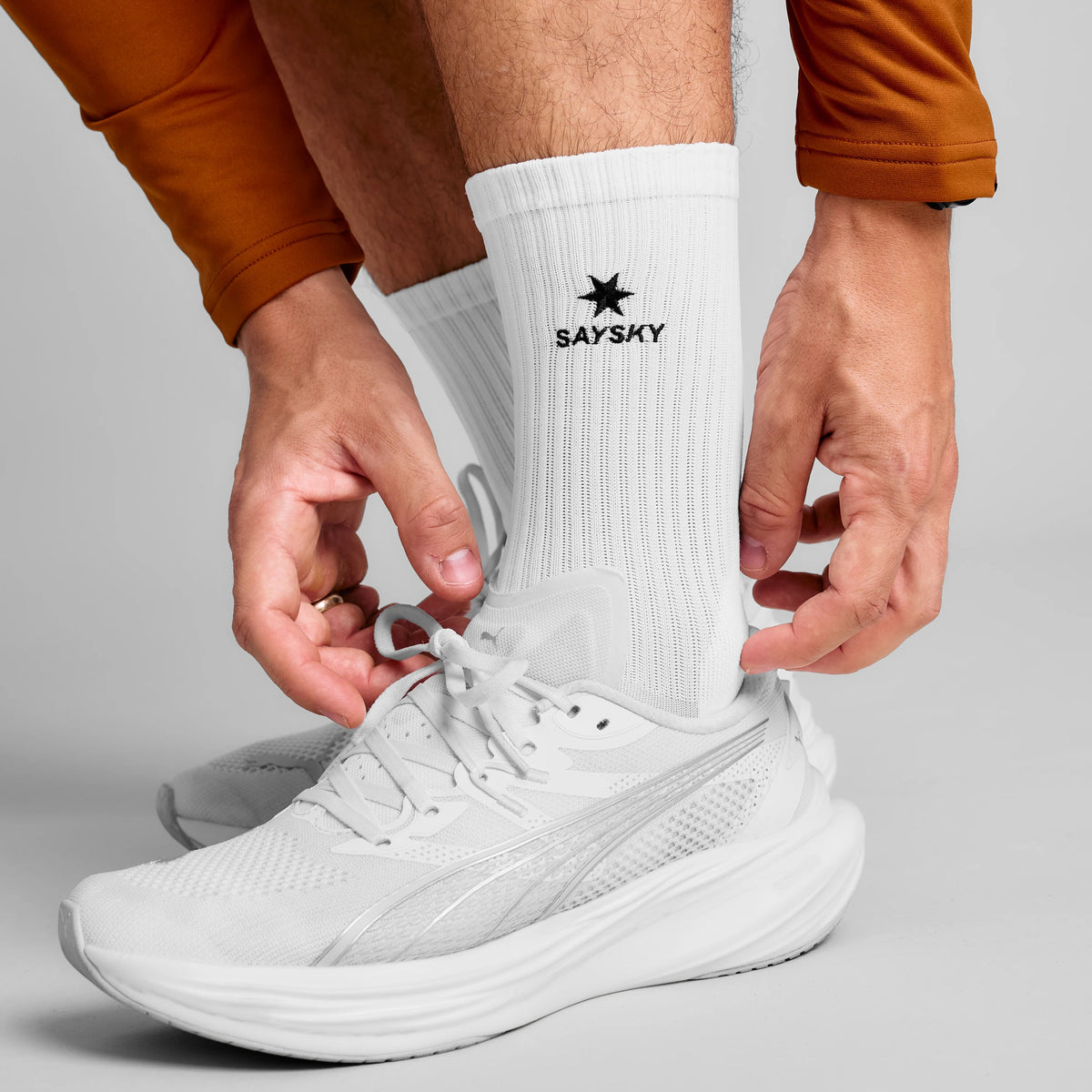 Saysky Pace High Socks Hvid 101 SA80011
