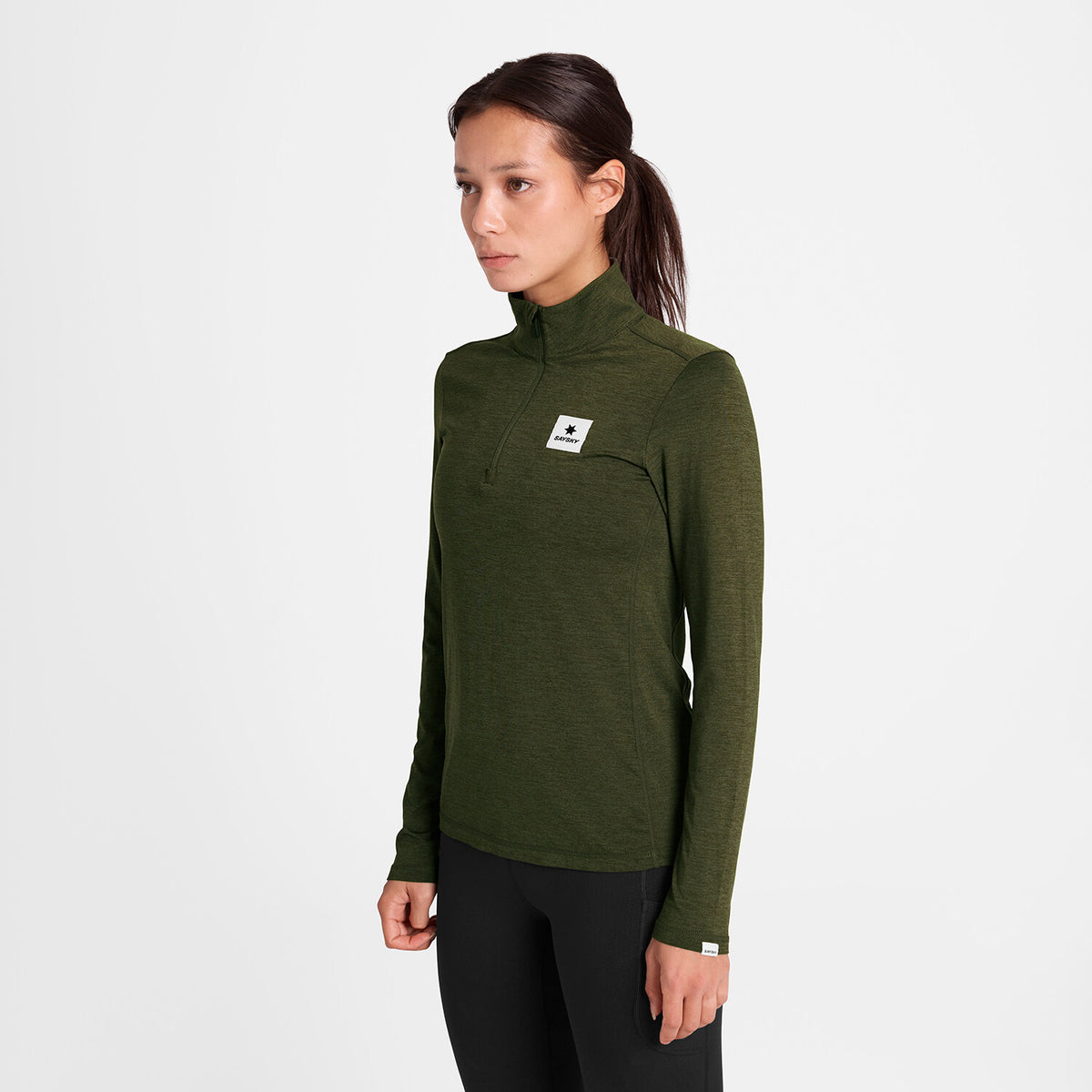 Saysky Pace Half Zip Long Sleeve Grøn 3001 SW20002