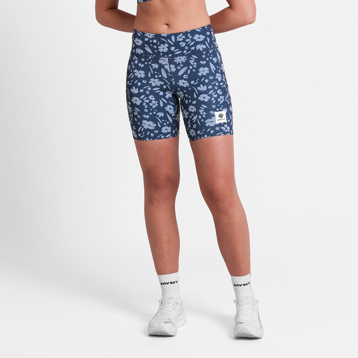 Saysky Flower Combat+ Short Tights 7\" Blå Flower 1065 SW55008